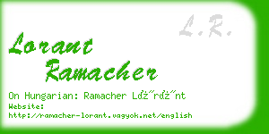 lorant ramacher business card